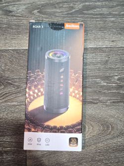 BassBloom Roar 3 Portable Bluetooth Speaker, powerful 20W sound with deep bass, IPX6 waterproof, 24-hour playtime, Bluetooth 5.4, RGB lights, TWS wire