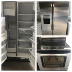 Stainless kitchen appliance set