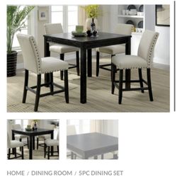 Black Counter Height Dining Table Set