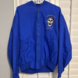 VTG Y2K EARLY 90s LAS VEGAS TREASURE ISLAND  BLUE WINDBREAKER ZIP UP SIZE XL