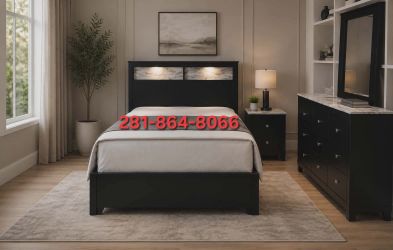 New black 6pc queen bedset