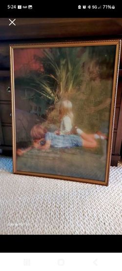 Framed Children Art Print Gold Frame