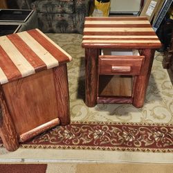 Log End Tables Night Stands