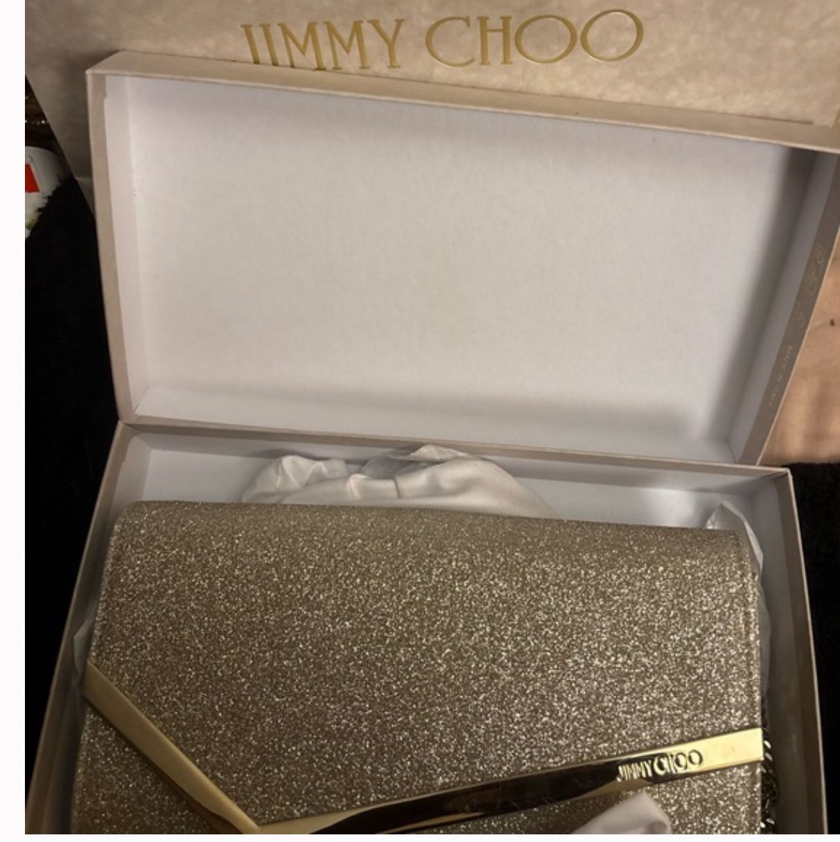 Emmie Gold Glitter Clutch