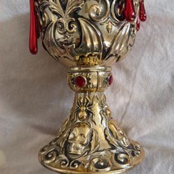 Bath & Body Works Halloween Bloody Chalice 7"  Gold Tone 3 Wick Candle Holder