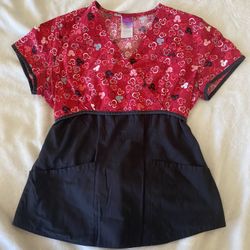 Disney Mickey Mouse Scrub Uniform Top Size XS