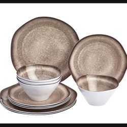 12 Piece Melamine Dinnerware Set
