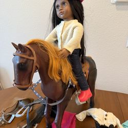OG doll with horse and clothes/acc