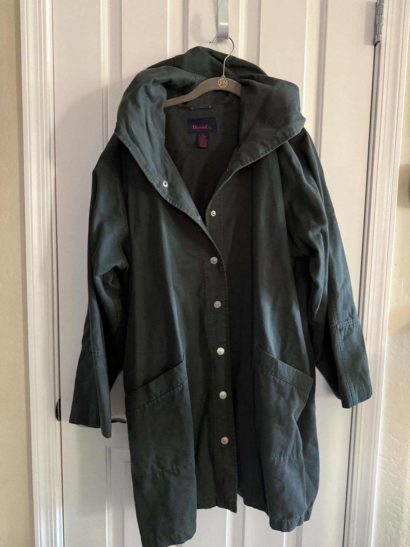 denim co jacket 2x Vintage Hooded Barn Chore Coat Hunter Green 2XL