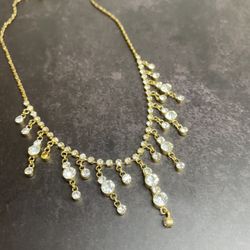 Faux Gold And Diamond Necklace 