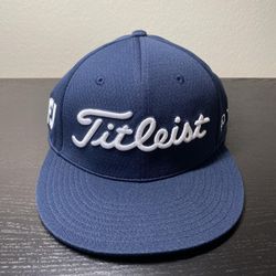 NWT Titleist Golf Tour Elite Flat Bill Hat Cap Navy/White