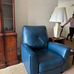 leather blue loveseat