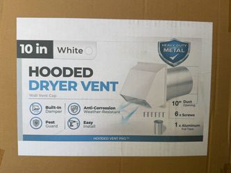 NEW 10” Heavy-Duty Metal Exterior Wall Vent / HVAC Exhaust Hood – White