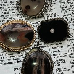 Lot Of 4 Vintage Brooches/ Pendant 