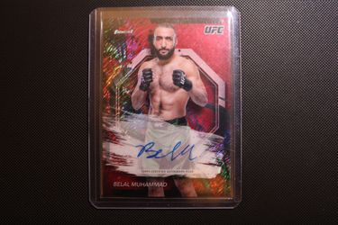 Belal Muhammad Red Shimmer - Auto Topps Finest 