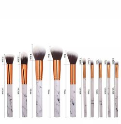 10pcs marble makeup brush set