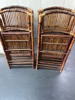 Vintage bamboo folding chairs