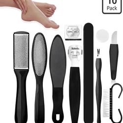 10 in 1 Pedicure Set Foot Care Kit Callus Remover Rasp Tools