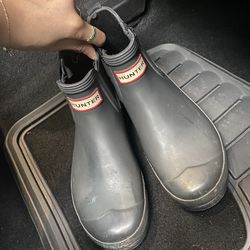 Black/Grey Matte Short HUNTER boots