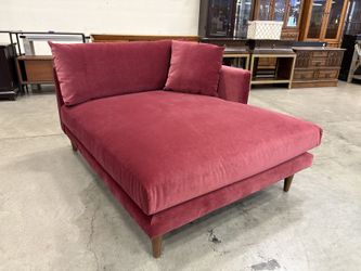 JOYBIRD Lewis Single Arm Chaise in Banks Currant Stain-Resistant Velvet