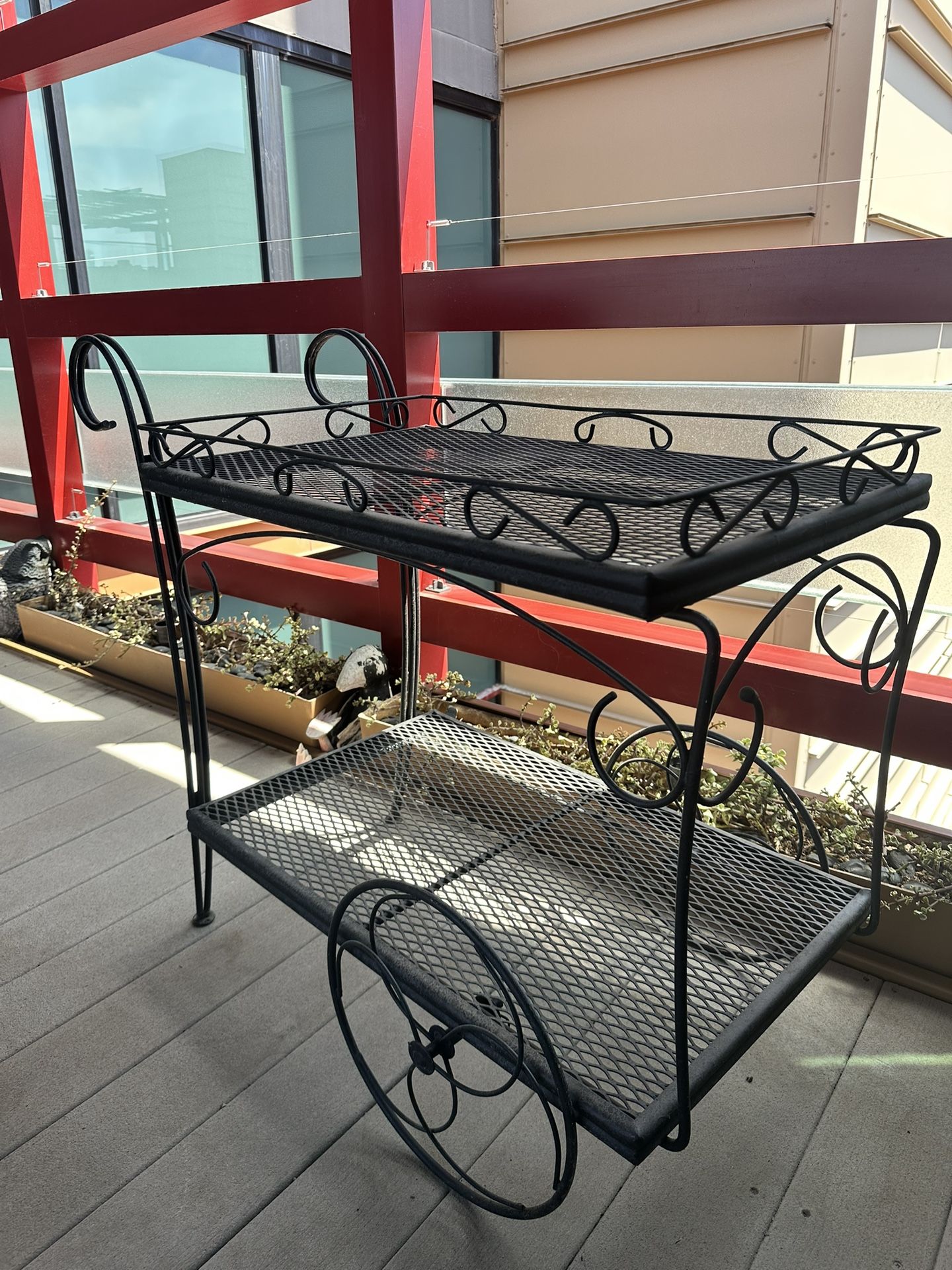 Vintage Wrought Iron Bar Cart, USA 1960'S (likely Homecrest)