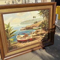 Large “Bahama Boats” Painting