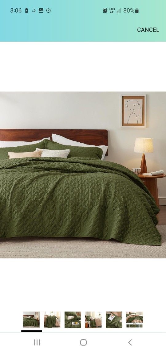 Quilted Bed Set Full/Queen Light