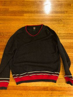 American Outpost 1990s Striped V-Neck Sweater