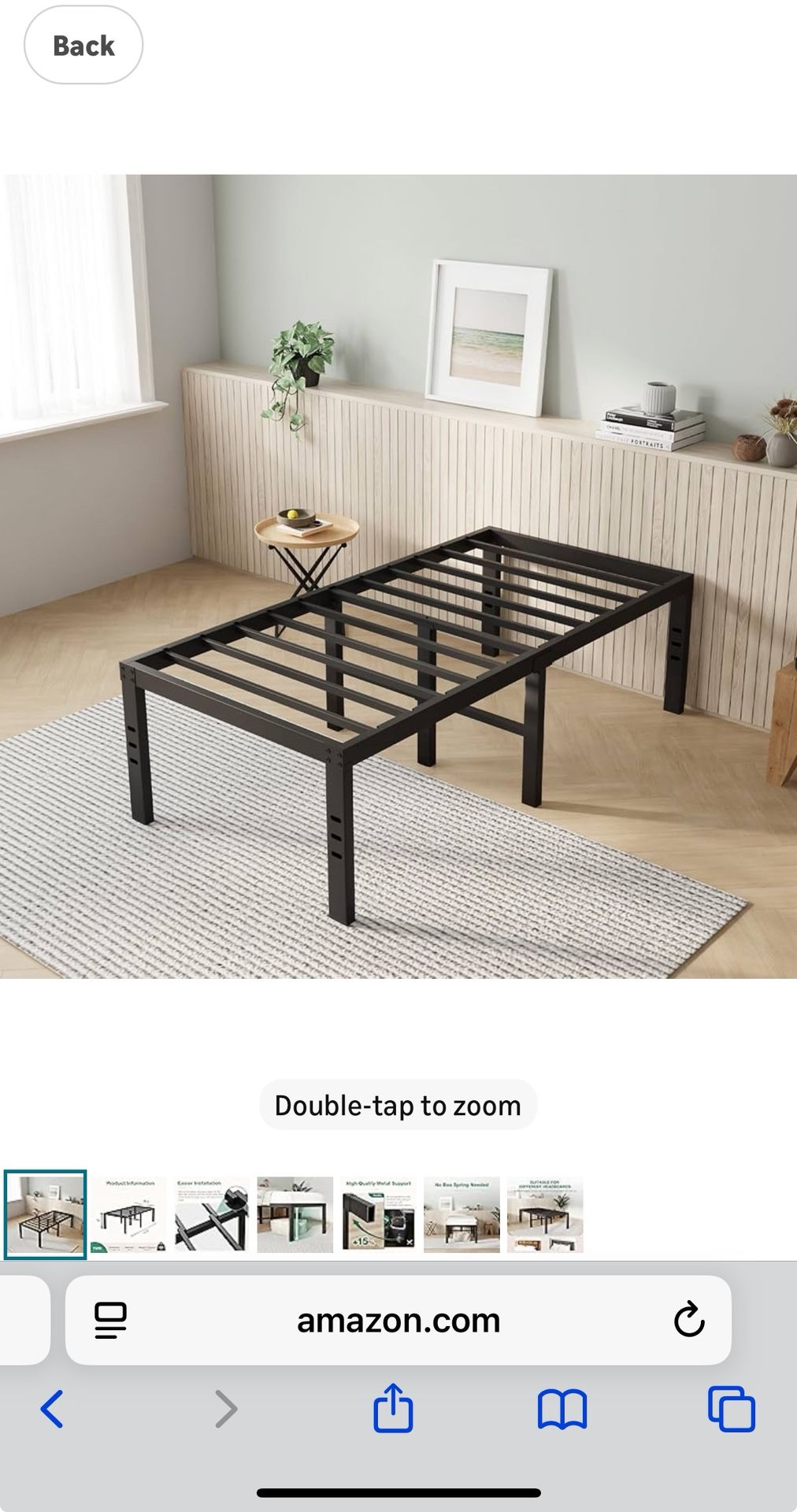 New in box Bed Frame Twin, 18 Inch Simplicity Metal Platform Twin Size Bed Frame with Underbed Storage, No Box Spring Needed, Heavy Duty Steel Slat Su