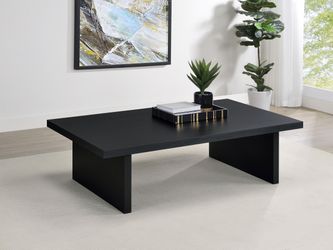 Max Black Rectangular Engineered Laminate Coffee Table