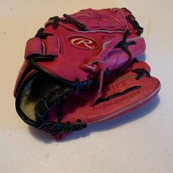 Rawlings Leather Pink Baseball Glove Youth
