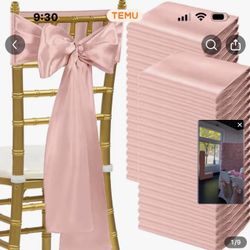 Set Of 100 Rose Gold Elastic Sash Bows 