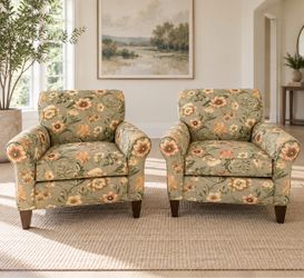 Set of 2 Ethan Allen Floral Chairs- Delivery Available