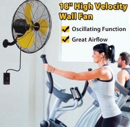 New-VENTISOL 18 Inch Wall Mount Fan Oscillating, 4,200 CFM High Velocity Industrial Wall Fan for Indoor, Commercial, Residential, Warehouse, Greenhous