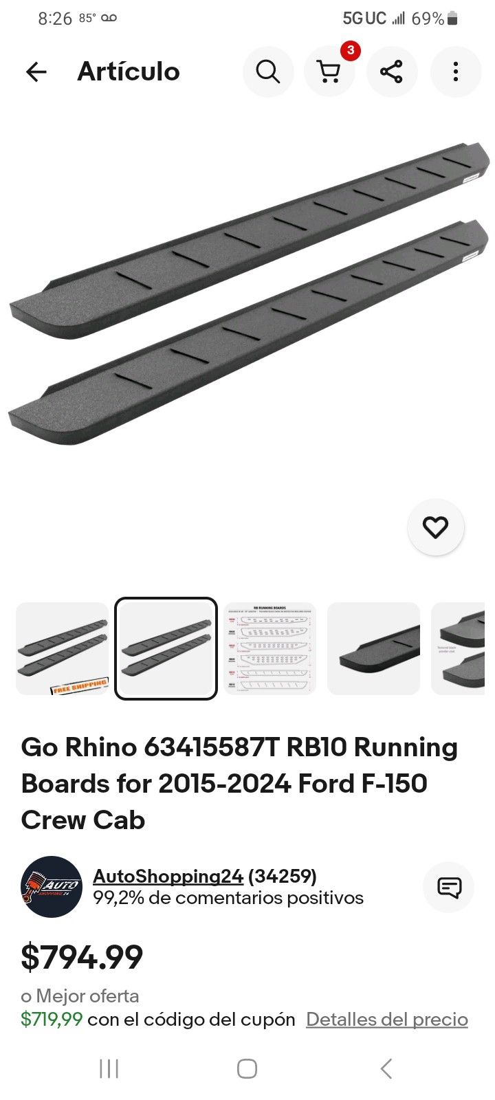 VENDO STRIBOS RHINO PARA FORD F150 2015 AL 2024 FORD (contact info removed) AL 2025