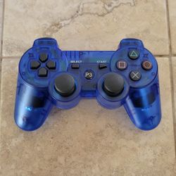 PS3 Controller - Transparent Blue - Crystal Blue - Playstation 3 - Bluetooth - Wireless 
