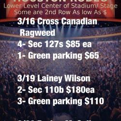 RODEO TICKETS LOWER LEVEL CENTER STAGE