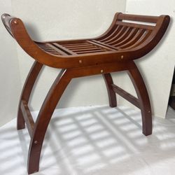 Hard Wood Ottoman / Stool / Bench brown solid wood