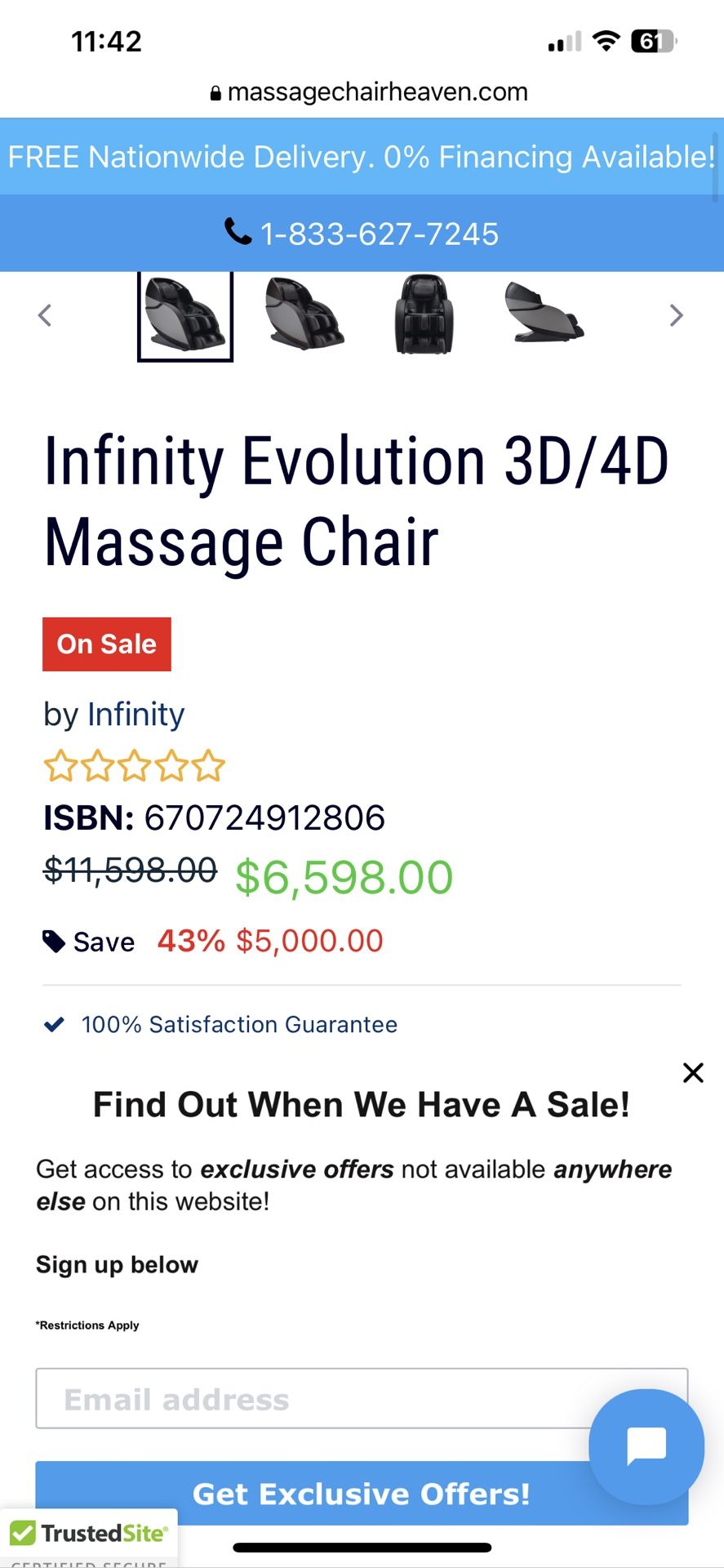Infinity Evolution 3D Massage Chair for Sale in Kissimmee, FL OfferUp