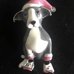 Christmas Dog Brooch