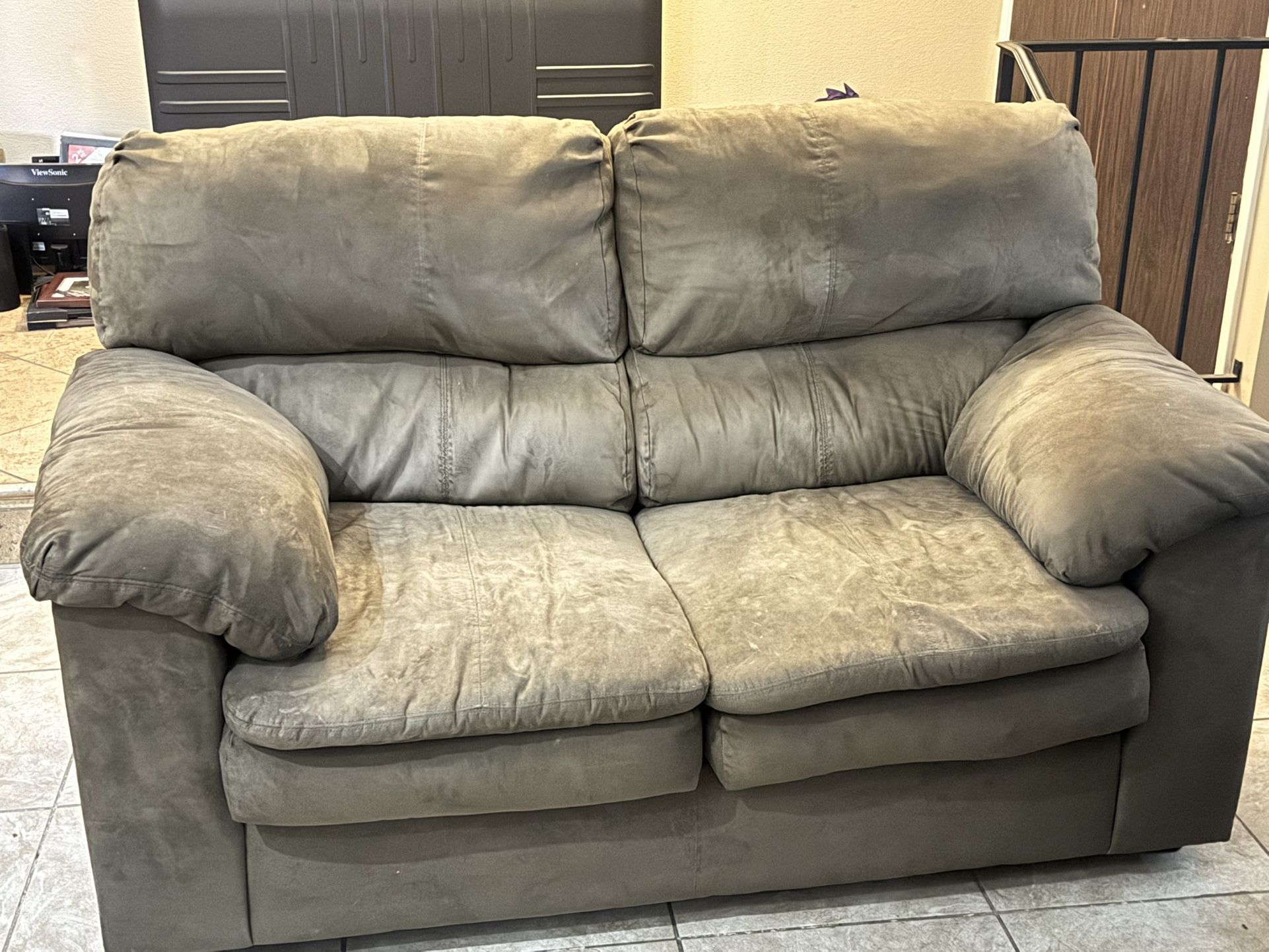 Brown Suede Couch