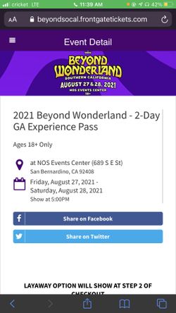 Beyond Wonderland 2021 Ticket
