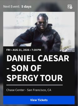 Daniel Caesar Tickets - August 21 - Chase center