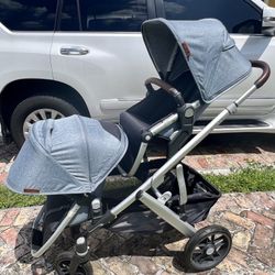 Uppababy Vista V2 Double Stroller And Optional Bassinet 