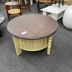 New Assembled Vintage Round Coffee Table w/ Storage for Living Room 30" Mid Century Cocktail Table