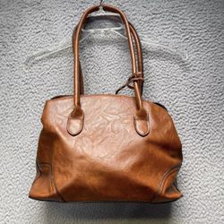 Bueno Faux Leather Purse Top Handle Satchel Brown Shoulder Bag