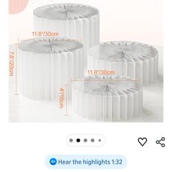 4 Pack Buffet Risers, FOLDABLE Food Display Risers for Dessert Table,Dessert Table Display Set, White Cardboard Cylinder Cake Cupcake Stands for Party