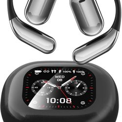 AI Real-Time Translation Earbuds, Open Ear Wireless Translator Headphones 144 Languages & Accents, Noise Cancelling & Hi-Fi Stereo with LCD Touch Scre