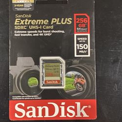 Sandisk Extreme 256GB SDXC U3 4K V30 Class 150MB/s (Brand New Sealed Pack)