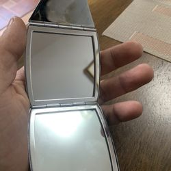 Silver Compact Mirror. Engraved
